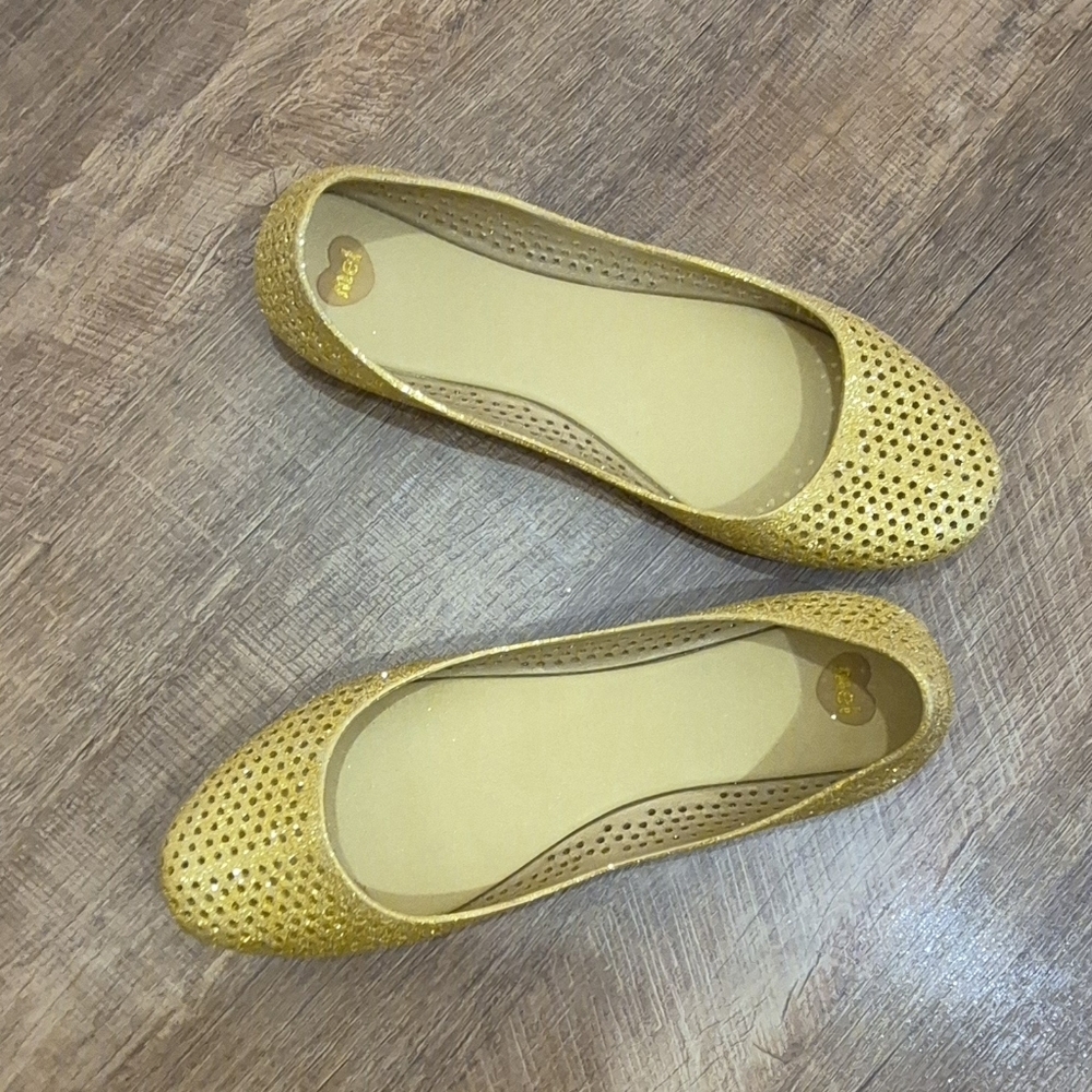 Mel By Melissa Mango III glitter jelly ballet flats Size 10